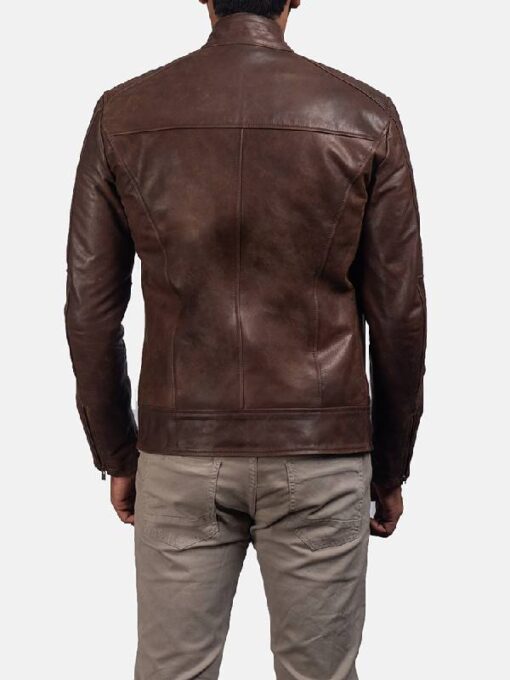 Dean Brown Leather Biker Jacket