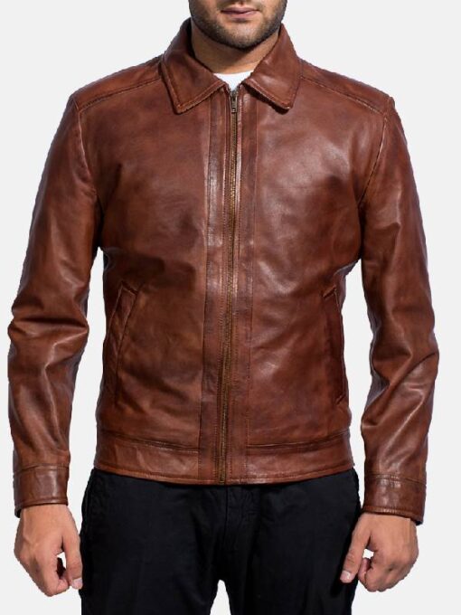 Men's Inferno Brown Leather Jacket