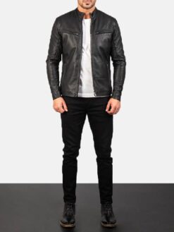 Men's Ionic Black Leather Jacket