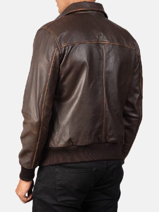 Men's Aaron Brown Leather Bomber Jacket