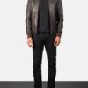 Men's Air Rolf Brown Leather Bomber Jacket