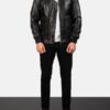 Men's Airin G-1 Black Leather Bomber Jacket