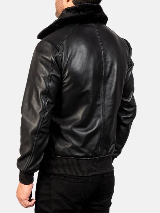 Men's Airin G-1 Black Leather Bomber Jacket