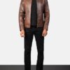 Men's Alex Brown Leather Biker Jacket