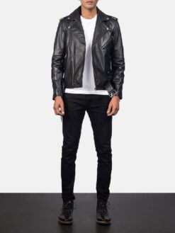 Men's Allaric Alley Black Leather Biker Jacket