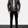 Men's Dean Black Leather Biker Jacket