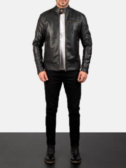 Men's Dean Black Leather Biker Jacket