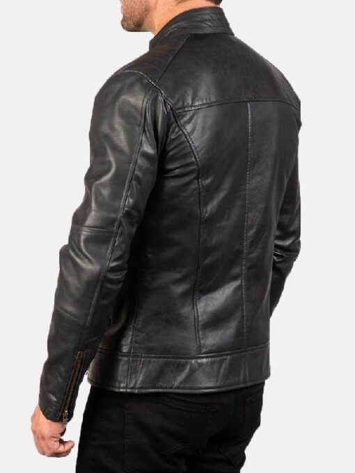 Men's Dean Black Leather Biker Jacket