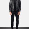 Men's Noah Black Leather Biker Jacket