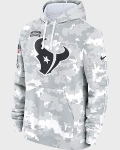 Houston Texans Salute To Service Camo 2024 Pullover Hoodie