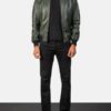 Men's Shane Green Leather Bomber Jacket