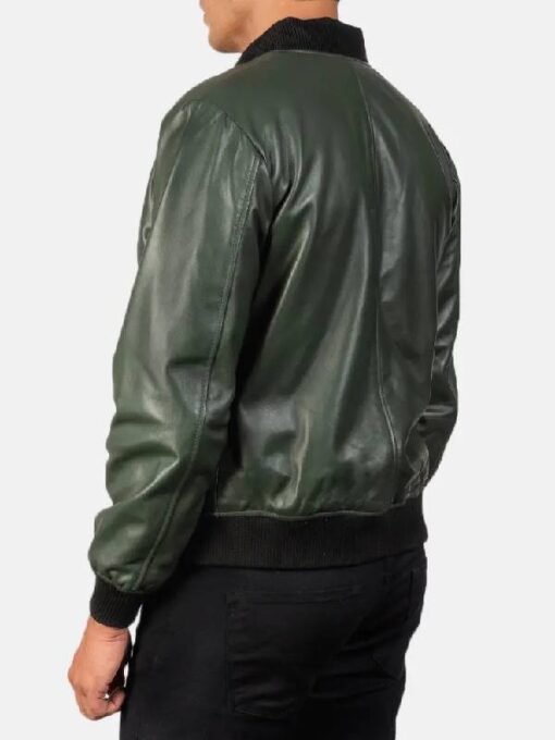 Men's Shane Green Leather Bomber Jacket