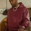 Style Me for 2024 Tedee Maxwell Maroon Bomber Leather Hoodie