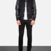 Vaxton Black Hybrid Varsity Jacket