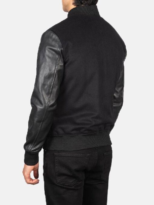 Vaxton Black Hybrid Varsity Jacket