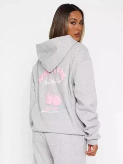 White Fox Love Me Tender Oversized Hoodie Dark Grey Marle: Comfort Meets Style