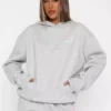 White Fox Love Me Tender Oversized Hoodie Dark Grey Marle: Comfort Meets Style