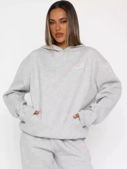 White Fox Love Me Tender Oversized Hoodie Dark Grey Marle: Comfort Meets Style