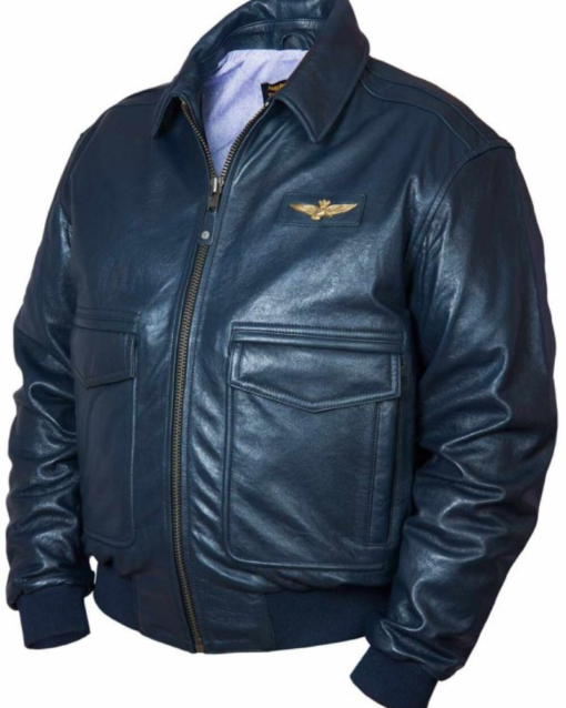 A-2 Naval Aviation Navy Blue Flight Leather Jacket