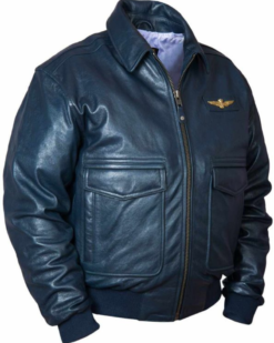 A-2 Naval Aviation Navy Blue Flight Leather Jacket