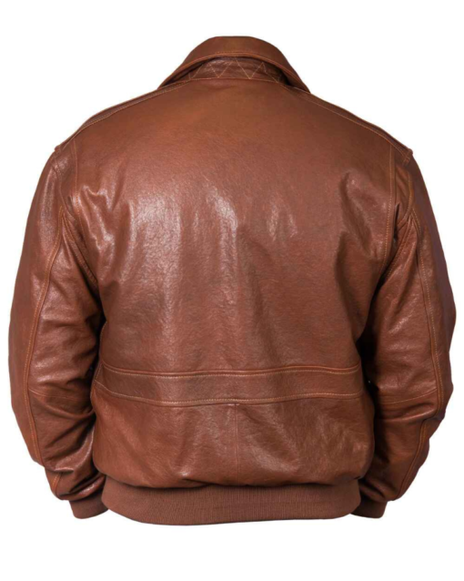 A-2 Navy Light Brown Flight Leather Jacket