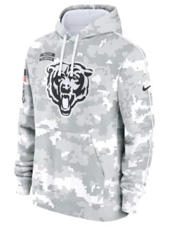 Chicago Bears Salute To Service Camo 2024 Pullover Hoodie