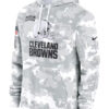 Cleveland Browns Salute To Service Camo 2024 Pullover Hoodie