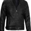 Dodge Mens Black Cafe Racer Jacket