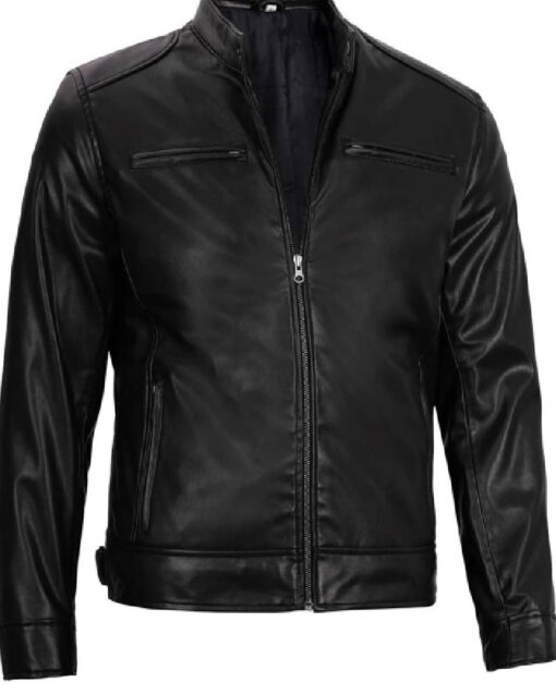 Dodge Mens Black Cafe Racer Jacket