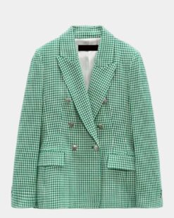 Emily in Paris S02 Emily Cooper Green Houndstooth Blazer