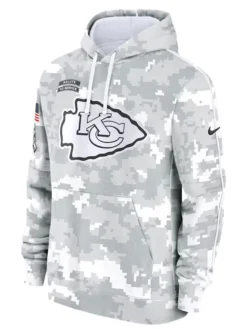 Kansas City Chiefs Salute To Service Camo 2024 Pullover Hoodie