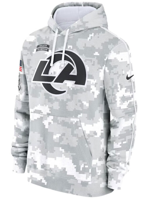 Los Angeles Rams Salute To Service Camo 2024 Pullover Hoodie