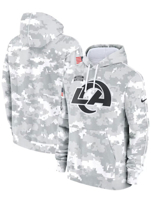 Los Angeles Rams Salute To Service Camo 2024 Pullover Hoodie