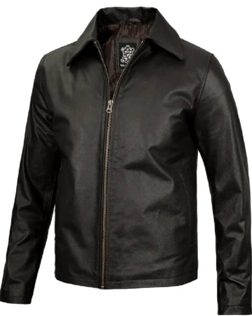 Mens Dark Brown Cowhide Leather Jacket