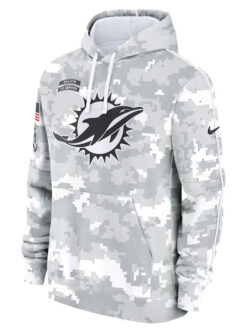 Miami Dolphins Salute To Service Camo 2024 Pullover Hoodie