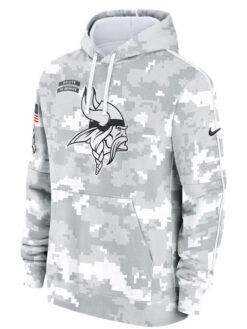 Minnesota Vikings Salute To Service Camo 2024 Pullover Hoodie