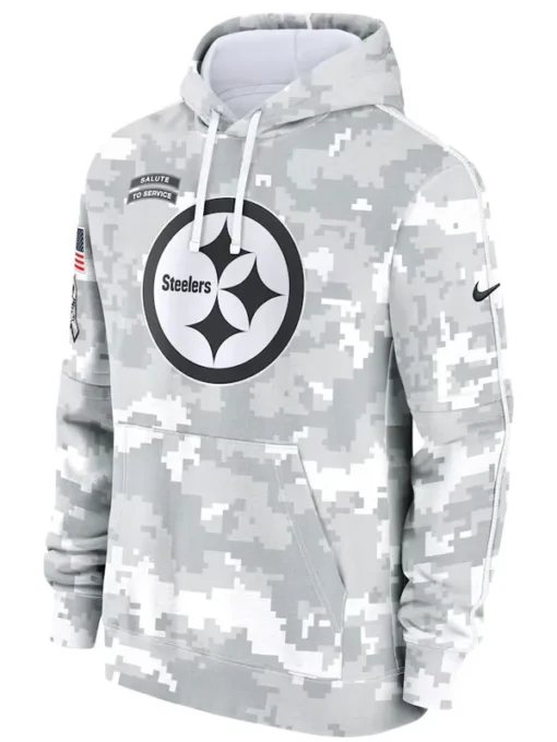 Pittsburgh Steelers Salute To Service Camo 2024 Pullover Hoodie