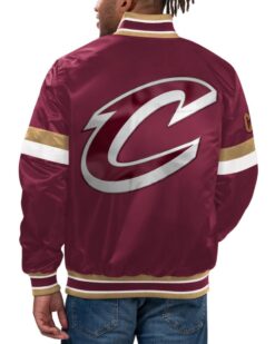 Men’s Starter Wine Cleveland Cavaliers Home Game Satin Full-Snap Varsity Jacket