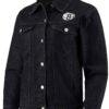 Black Brooklyn Nets Patch Button-Up Denim Jacket