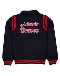 Atlanta Braves Sport Night Full-Snap Varsity Teddy Wool Jacket