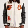 Baltimore Orioles Black and Off White Varsity Jacket