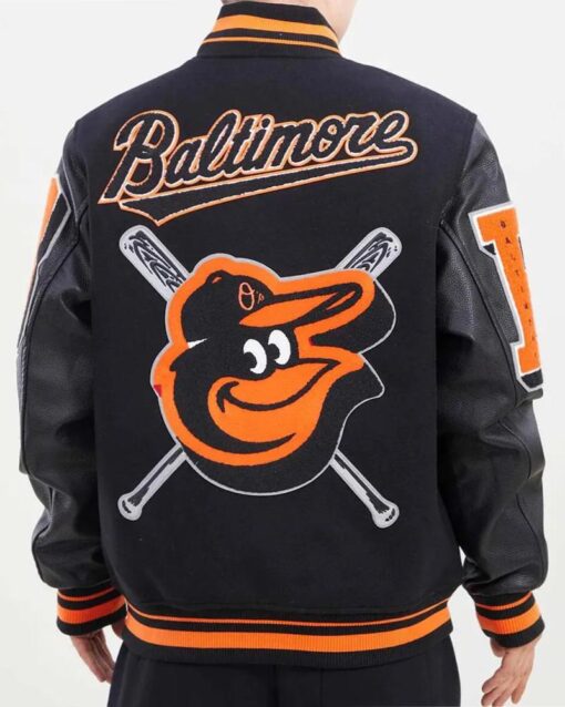 Baltimore Orioles Mashup Black Varsity Jacket