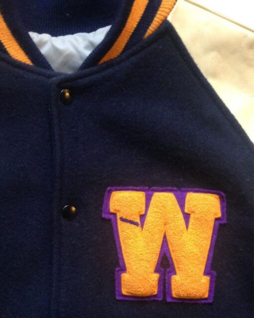 Washington Huskies Letterman Varsity Navy and White Jacket