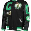 Boston Celtics Mash Up Finals Champions Black Varsity Jacket