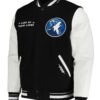 Minnesota Timberwolves 2024 City Edition Varsity Black and White Wool/Leather Jacket