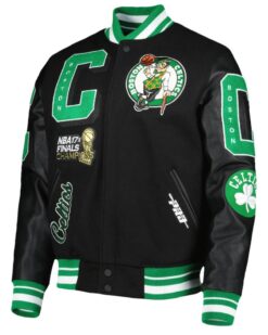 Boston Celtics Mash Up Finals Champions Black Varsity Jacket