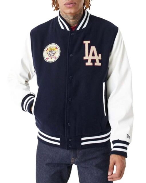 New Era MLB Large Logo Varsity Jacket LA Dodgers Navy