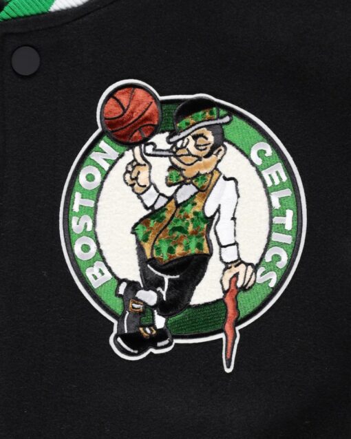 Boston Celtics Mash Up Finals Champions Black Varsity Jacket