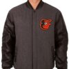 Baltimore Orioles Charcoal/Black Varsity Jacket