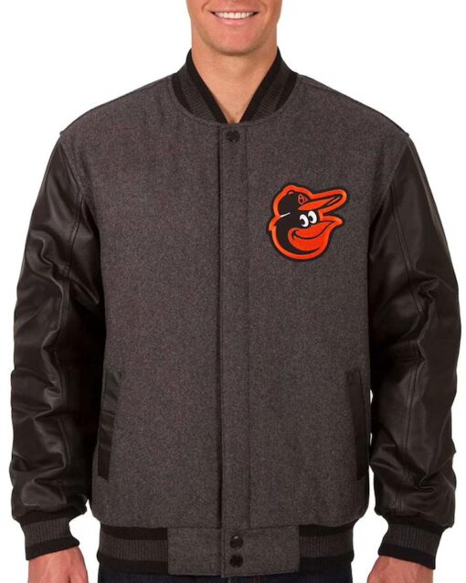 Baltimore Orioles Charcoal/Black Varsity Jacket